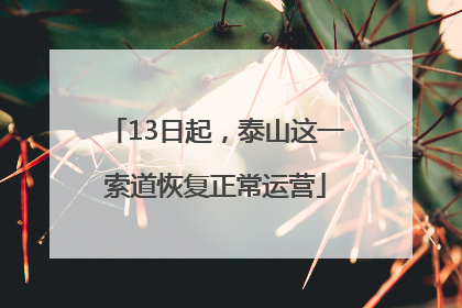 13日起，泰山这一索道恢复正常运营