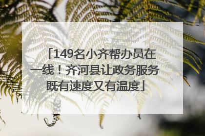 149名小齐帮办员在一线！齐河县让政务服务既有速度又有温度