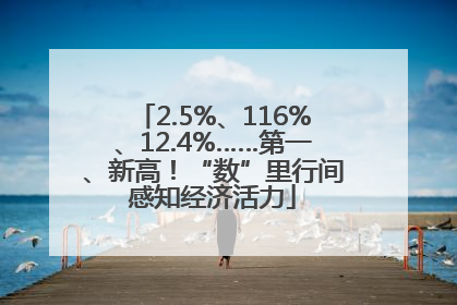 2.5%、116%、12.4%……第一、新高！“数”里行间感知经济活力