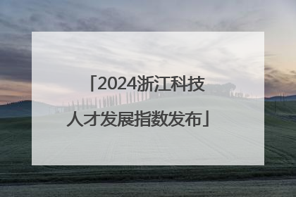 2024浙江科技人才发展指数发布