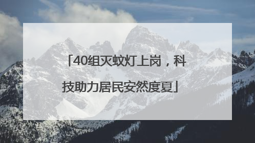 40组灭蚊灯上岗，科技助力居民安然度夏