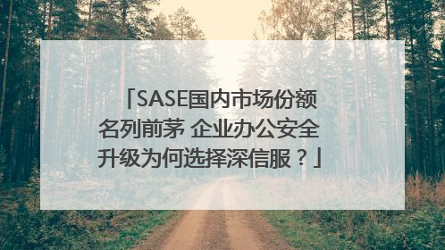 SASE国内市场份额名列前茅 企业办公安全升级为何选择深信服？